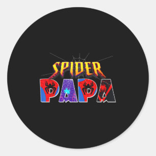 Spider Papa Shirt Birthday Fathers Day Halloween C Classic Round Sticker