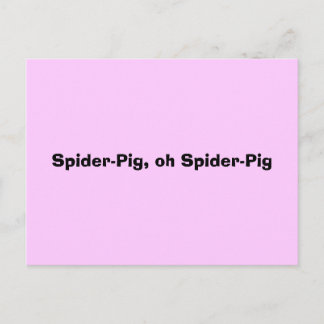 Spider-Pig, oh Spider-Pig Postcard