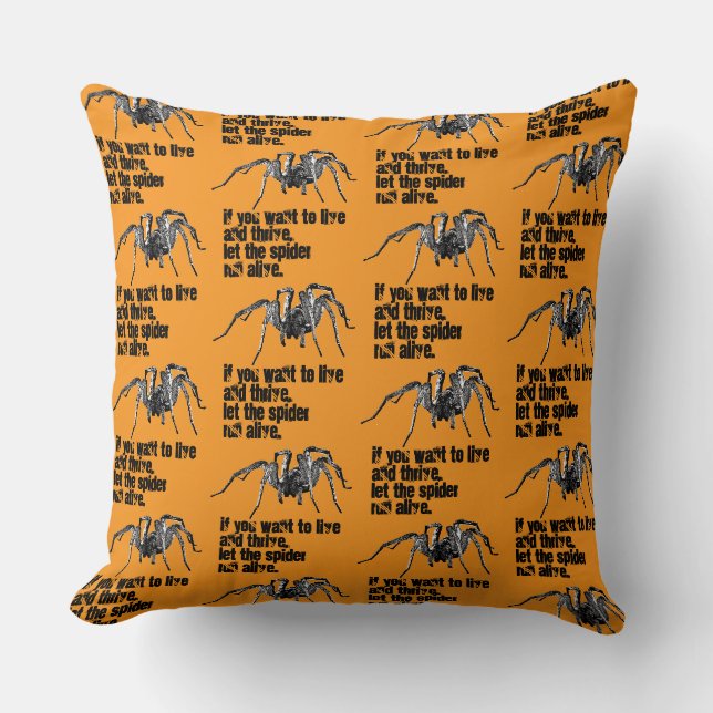 Spider quote proverb design cushion (Front)