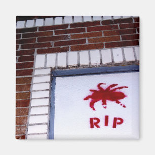 spider r.i.p. stencil magnet