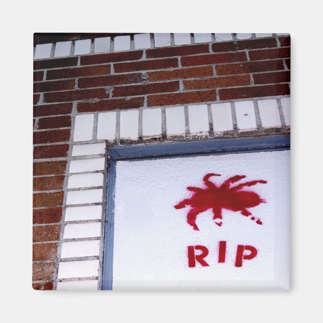 spider r.i.p. stencil magnet (Front)