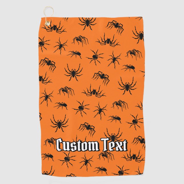 Spider Silhouettes Pattern Golf Towel (Front)