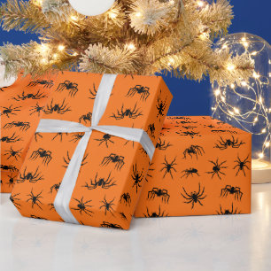 Spider Silhouettes Pattern Wrapping Paper