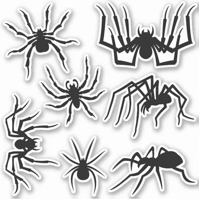 Spider Silhouettes Sticker Set (Front)