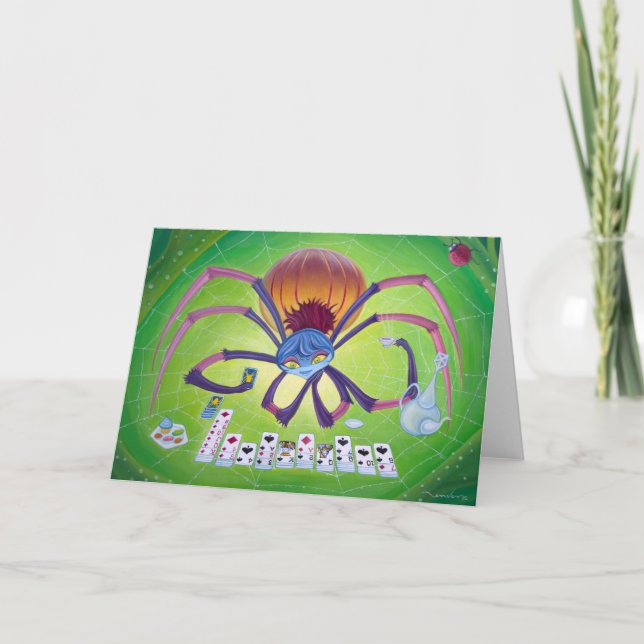 "Spider Solitaire" Greeting Card (Front)