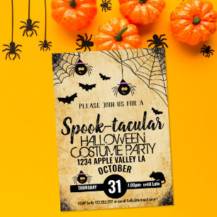spider spooky halloween party spook-tacular invitation