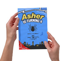 Spider-Themed Birthday Invitation-Superhero Part