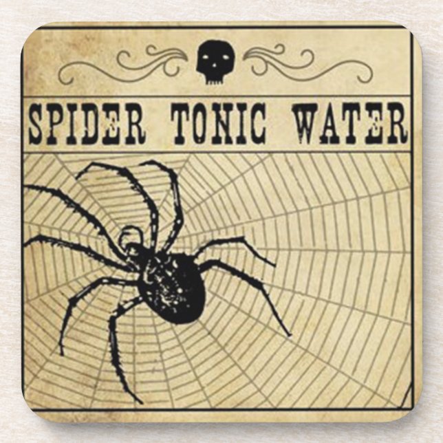 Spider Tonic Water Halloween Coaster (Front)