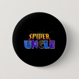 Spider Uncle Design Fathers Day Matching Family 6 Cm Round Badge