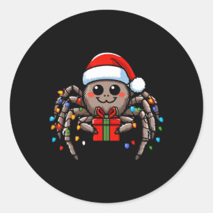 Spider Wearing Santa Hat Christmas Xmas Pyjamas Classic Round Sticker