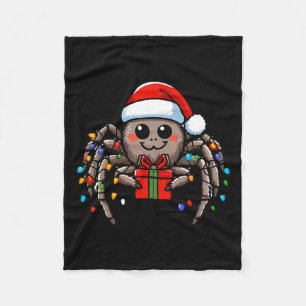 Spider Wearing Santa Hat Christmas Xmas Pyjamas Fleece Blanket