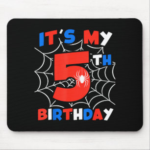 Spider Web 5th Birthday Party 5 Year Old Birthday  Mouse Pad