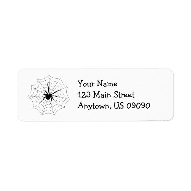 Spider Web Address Labels (Black) (Front)