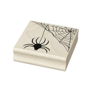 Spider Web and Spider Rubber Stamp