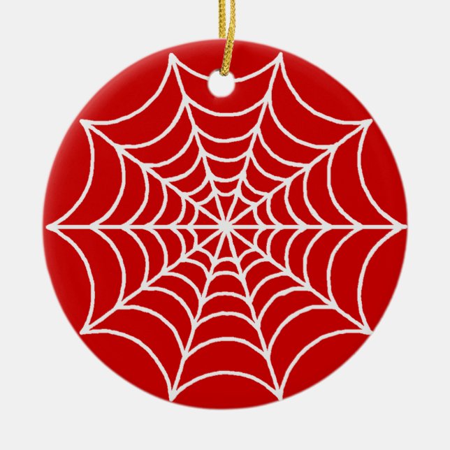 Spider Web Ceramic Tree Decoration (Front)