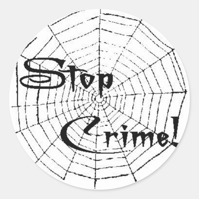 Spider web classic round sticker (Front)