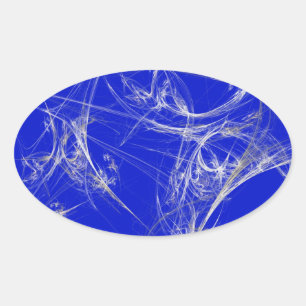 Spider Web Fractal Background Oval Sticker