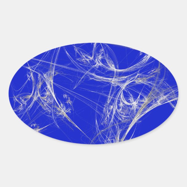 Spider Web Fractal Background Oval Sticker (Front)