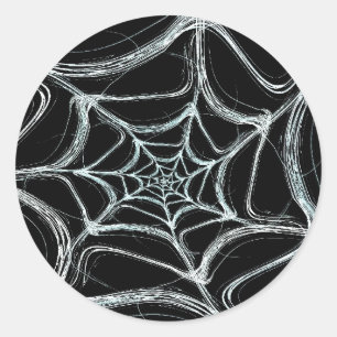 Spider Web Fractal Background Round Sticker