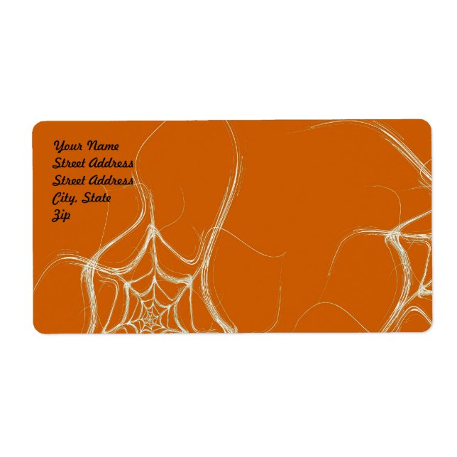 Spider Web Fractal Background Shipping Label (Front)