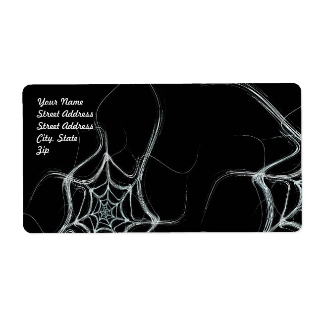 Spider Web Fractal Background Shipping Label (Front)