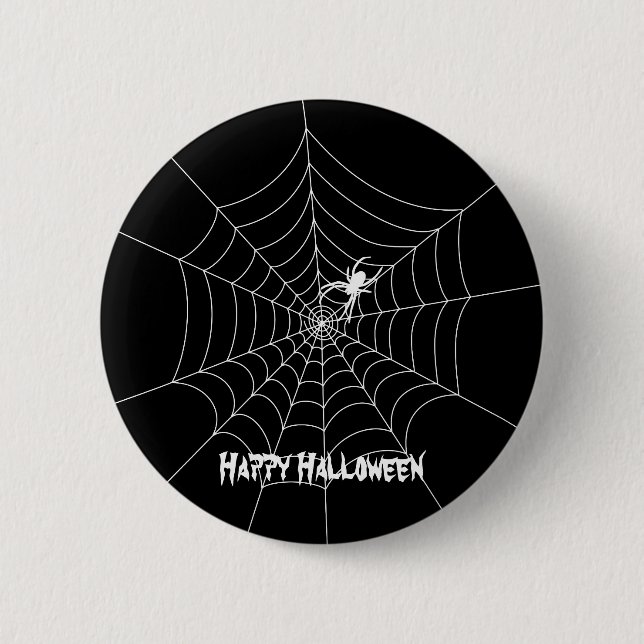 Spider Web Halloween Button (Front)