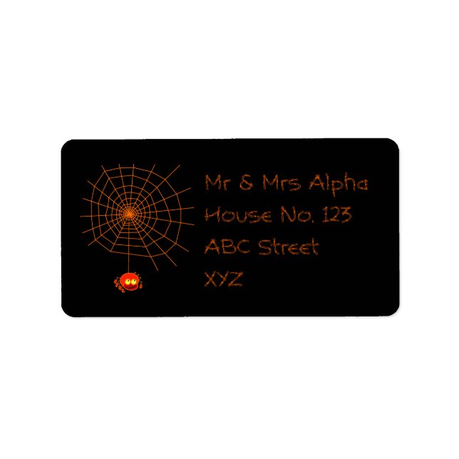 Spider Web Halloween Label (Front)
