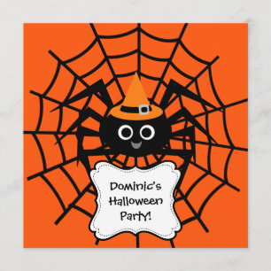 Spider Web Halloween Party Invitation