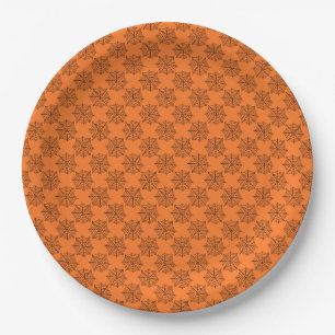 Spider Web Halloween Plates - Hip Spooky Orange