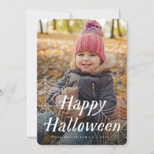 Spider Web Happy Halloween Photo Card