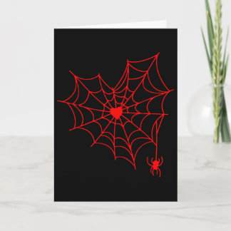 Spider Web Heart Valentine Day Couple Matching Des Card