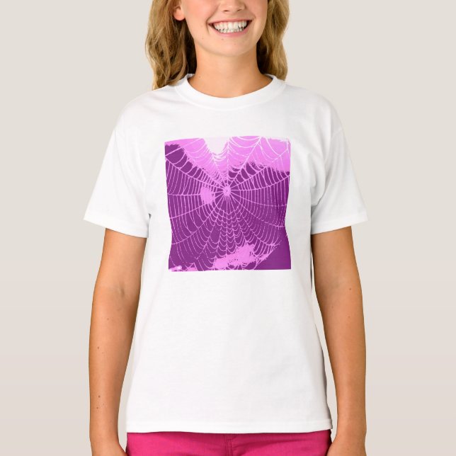 Spider Web in Pink and Purple T-Shirt (Front)