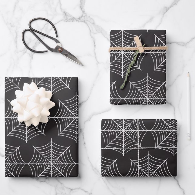Spider Web Pattern  Wrapping Paper Sheet (Front)