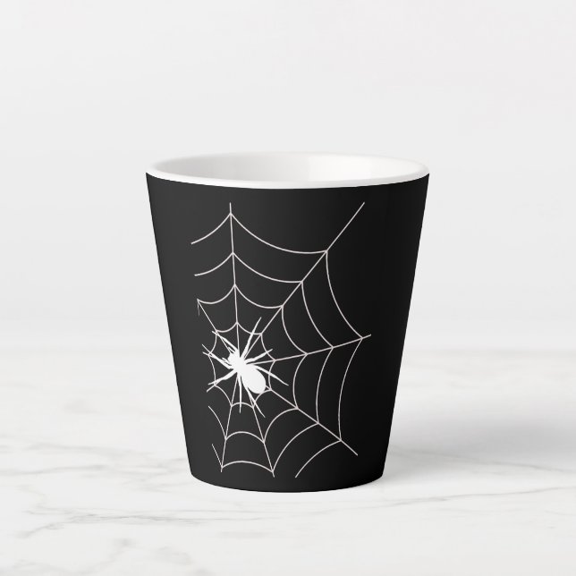 Spider Web Pregnancy Announcement Halloween Latte Mug (Front)