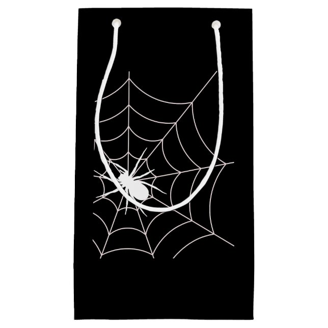 Spider Web Pregnancy Announcement Halloween Small Gift Bag (Front)