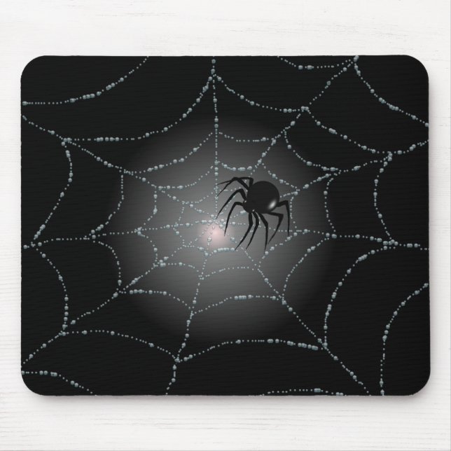 SPIDER WEB & SPIDER by SHARON SHARPE Mouse Pad (Front)