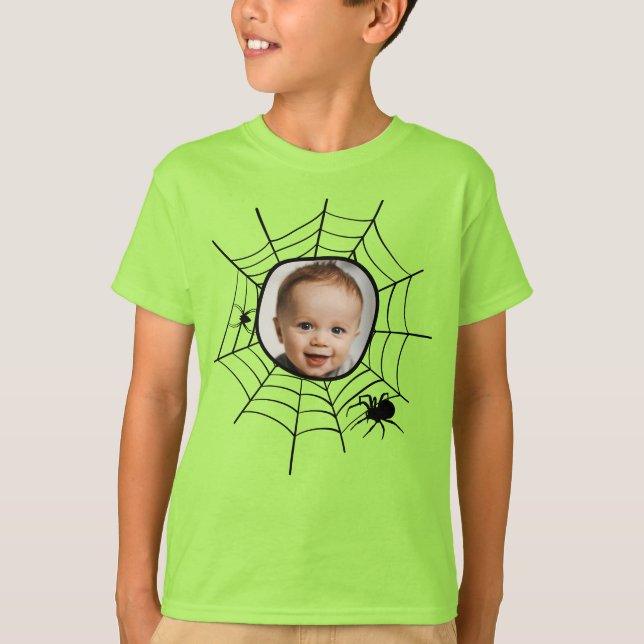 Spider web spiderweb spooky fun custom photo T-Shirt (Front)