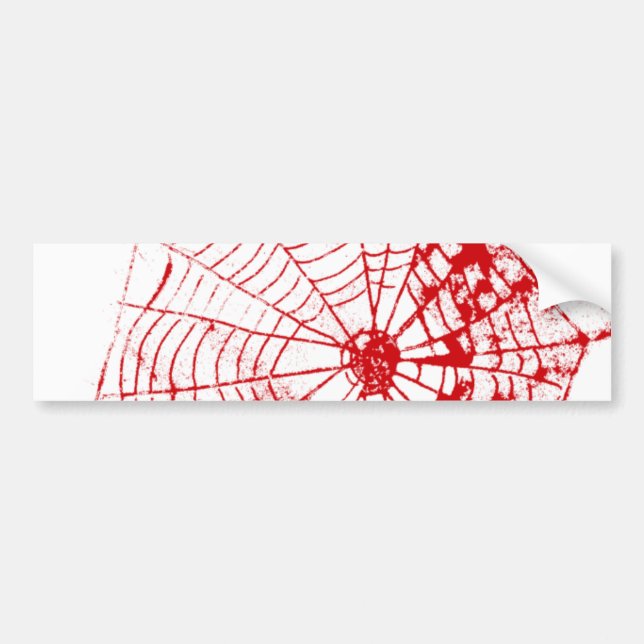 Spider Web The MUSEUM Zazzle Red Web Bumper Sticker (Front)