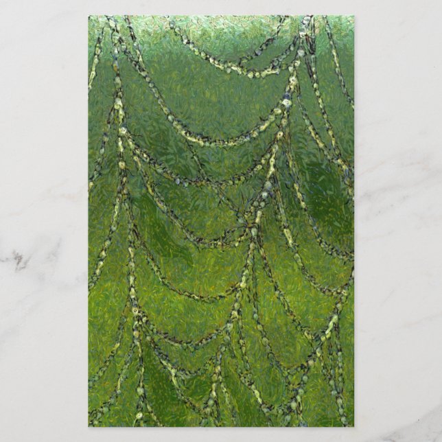 Spider Web With Dew Droplets Abstract Art Stationery (Front)