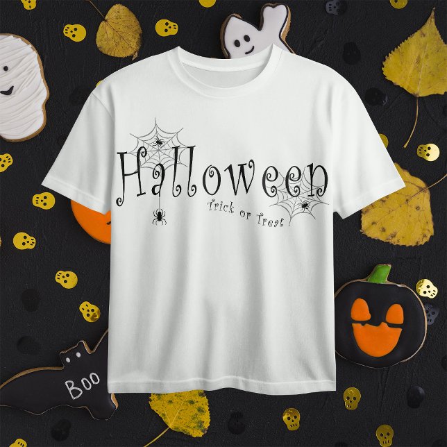 Spider webs and spiders over Halloween T-Shirt (Creator Uploaded)