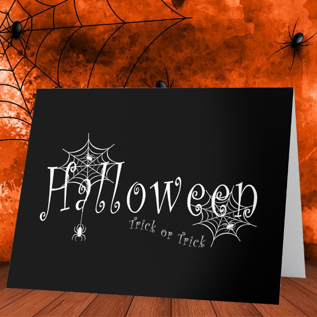 Spider webs and spiders over Halloween Thank You Card (Creator Uploaded)