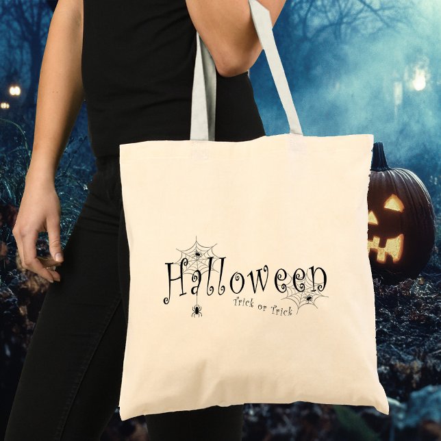 Spider webs and spiders over Halloween  Tote Bag (Creator Uploaded)