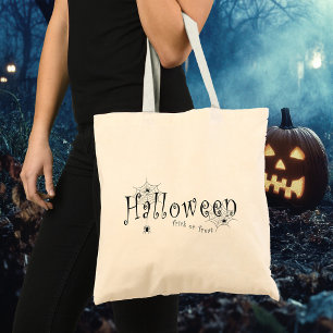 Spider webs and spiders over Halloween  Tote Bag