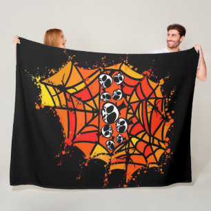 Spider Webs Spiders Skull Fleece Blanket
