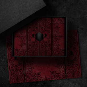 Spider Witch   Dark Red Fantasy Spiderweb Flourish Tissue Paper