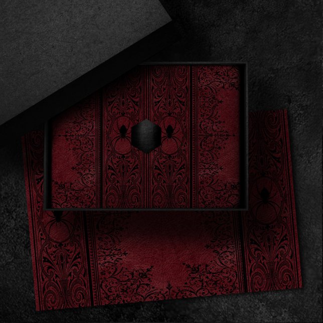 Spider Witch | Dark Red Fantasy Spiderweb Flourish Tissue Paper (Creator Uploaded)