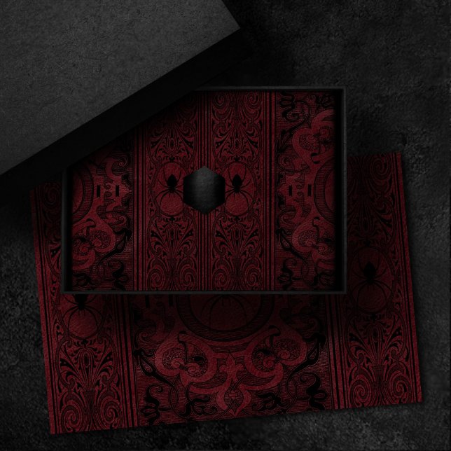 Spider Witch | Dark Red Fantasy Spiderweb Flourish Tissue Paper (Creator Uploaded)