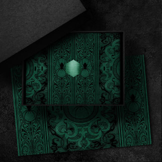 Spider Witch | Emerald Green Spiderweb Flourish Tissue Paper