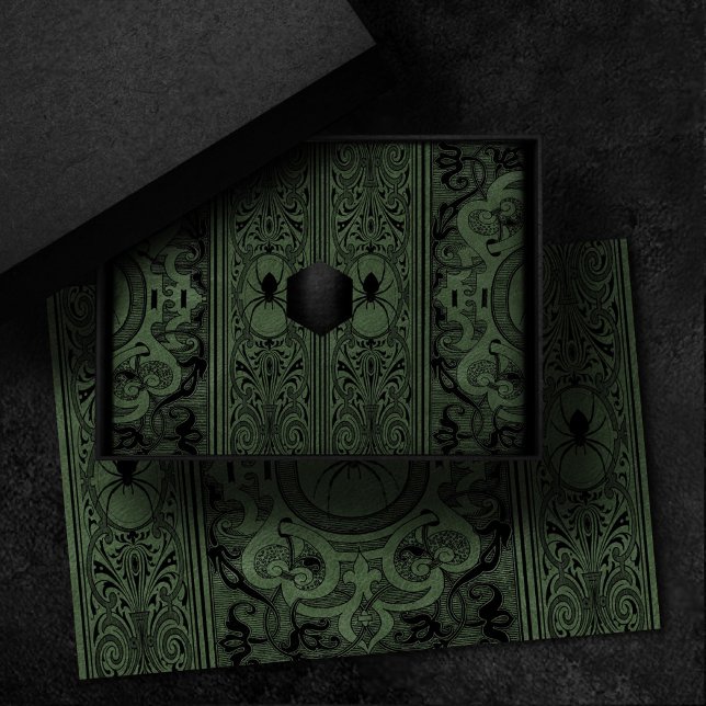 Spider Witch | Sage Green Spiderweb Flourish Tissue Paper (Creator Uploaded)