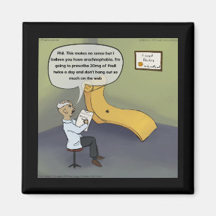 Spider With Arachnophobia Funny Comic Magnet